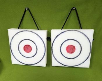 KNIFE THROWING TARGET - Set of Two - POLYETHYLENE - 10" x 10" x 2" Only $64.99 - #938